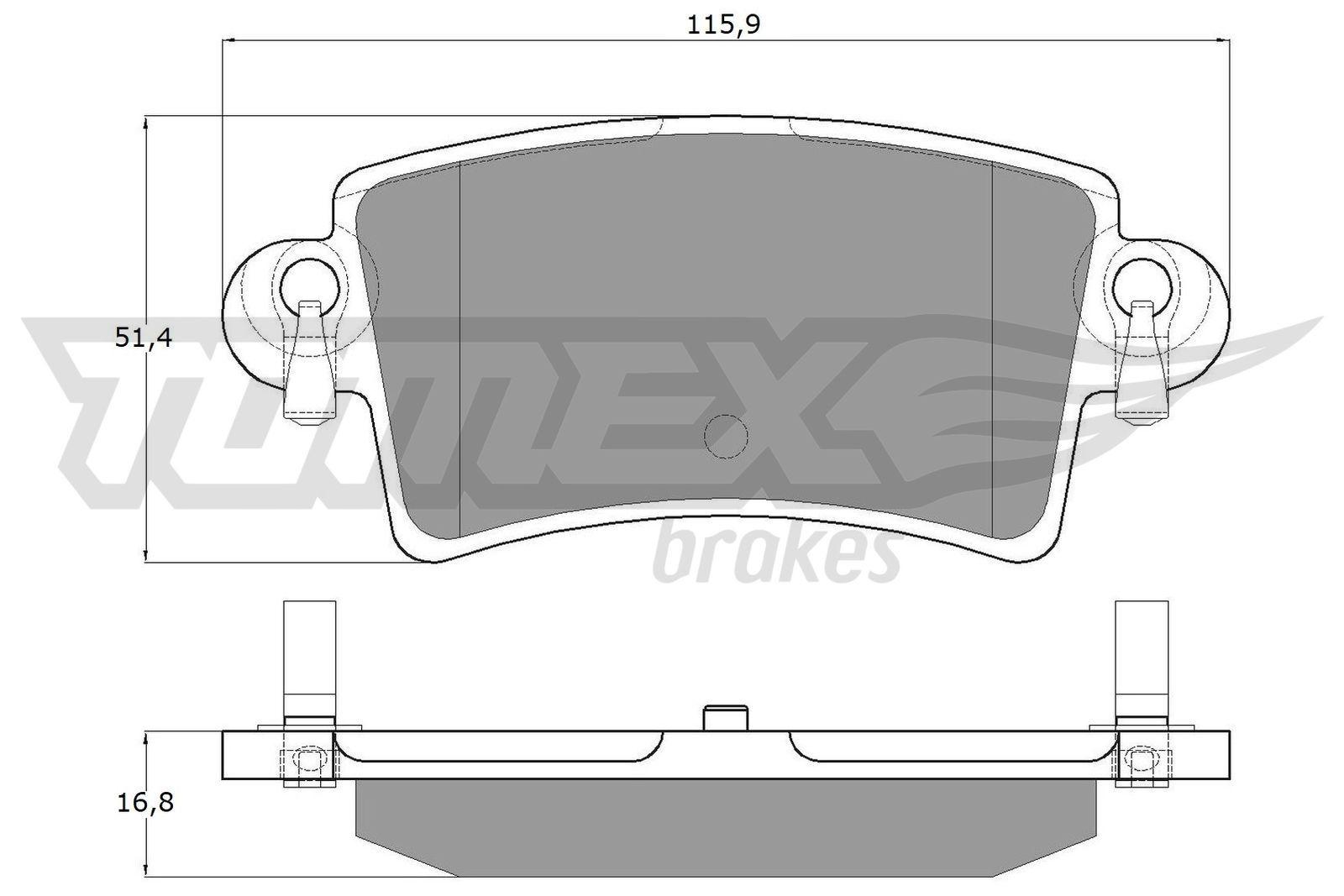 Obrázok Sada brzdových platničiek kotúčovej brzdy TOMEX Brakes  TX1352